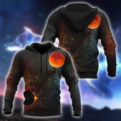 Unisex All Over Printed Wolf And Sun Shirts MEI