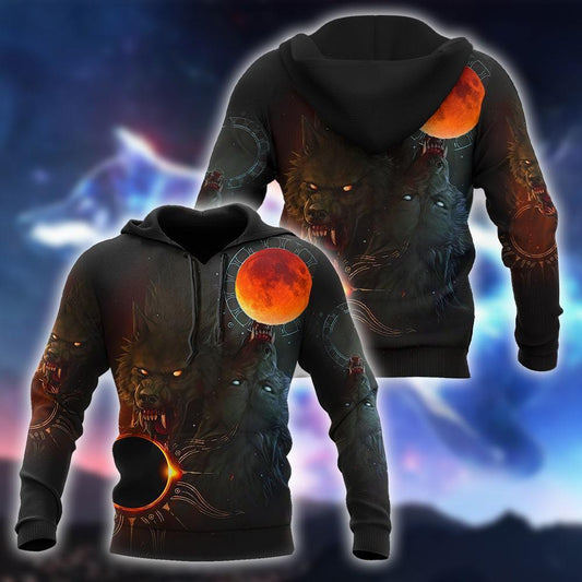 Unisex All Over Printed Wolf And Sun Shirts MEI