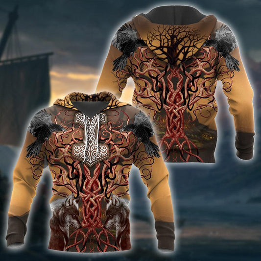 Viking Wolf All Over Printed