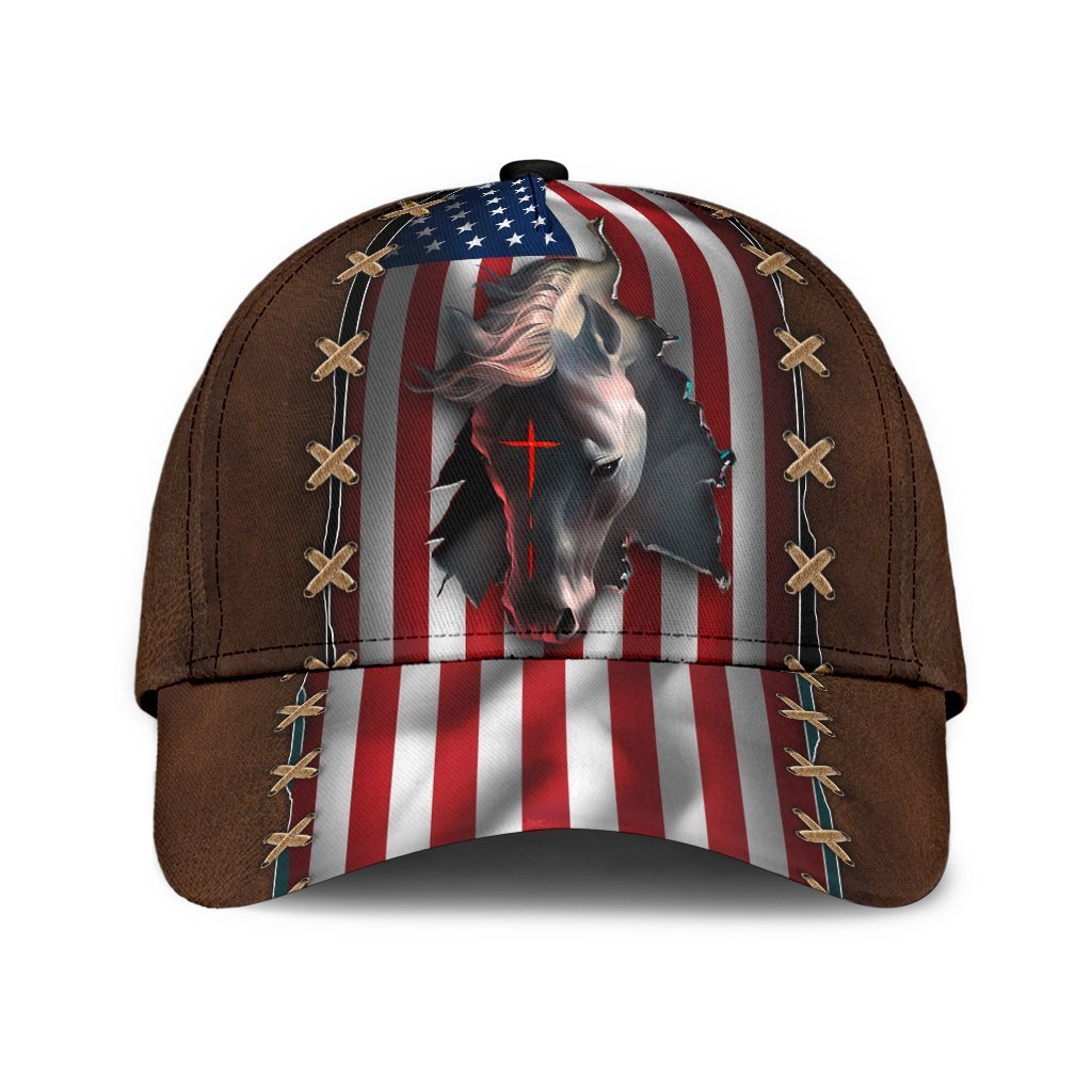 Jesus Horse American Flag Classic Cap 07032103.CTA