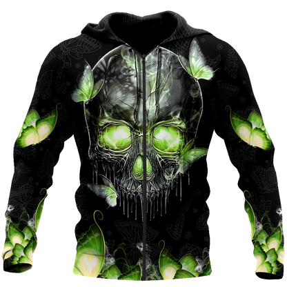 Butterfly Love Skull red 3D all over printed for man and women QB06152001