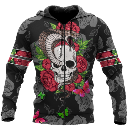 Snake love Skull red 3D all over printed for man and women QB05312003