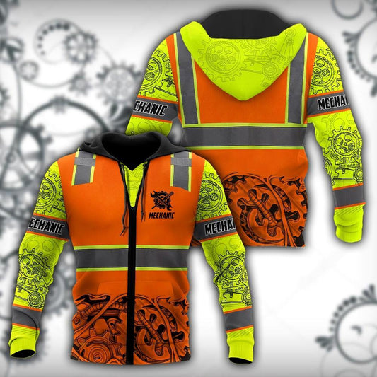 Mechanic 3D All Over Printed Hoodie For Men and Women TN