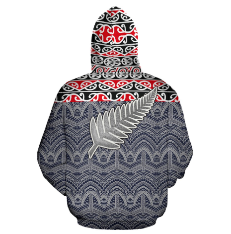 New Zealand Maori Sillver Fern Over - Hoodie - BN09 - Amaze Style™-Apparel