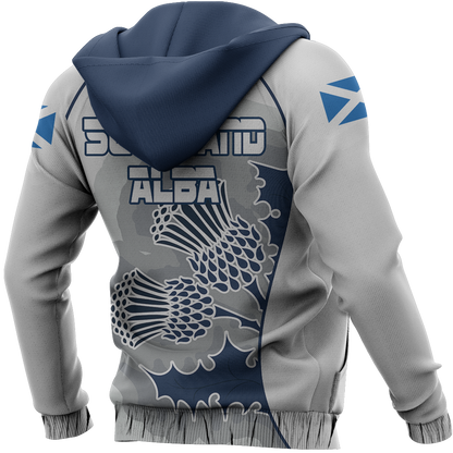 Scottish Thistle Pullover Hoodie Rugby Style NNK 1525 - Amaze Style™-Apparel