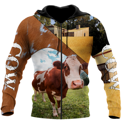 Lovely Cow 3D All Over Printed Shirts For Men And Woman
