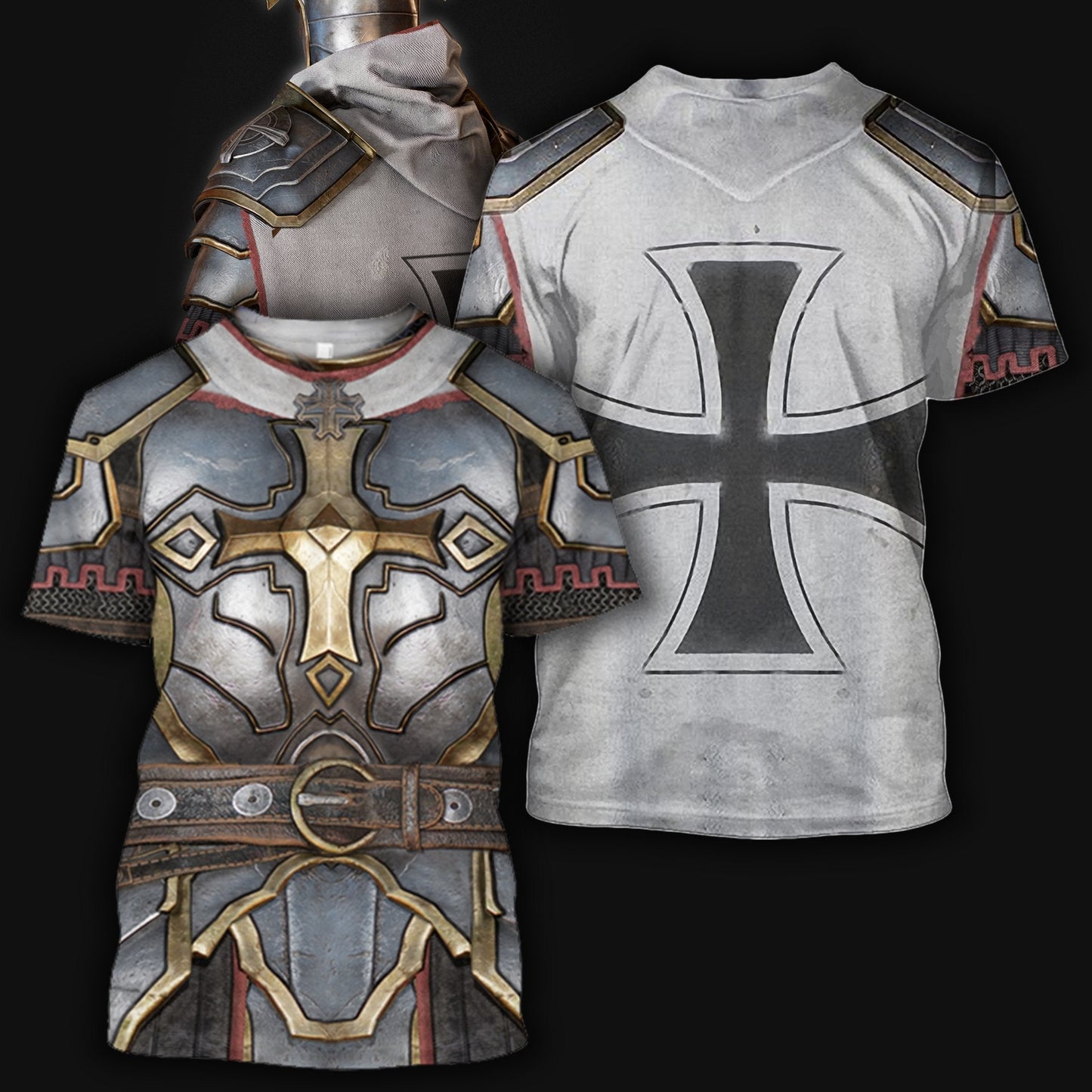 3D All Over Printed Knight Templar Tops - Amaze Style™-Apparel