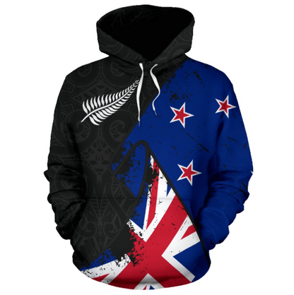 New Zealand Special Grunge Flag Pullover Hoodie A02 - Amaze Style™-Apparel