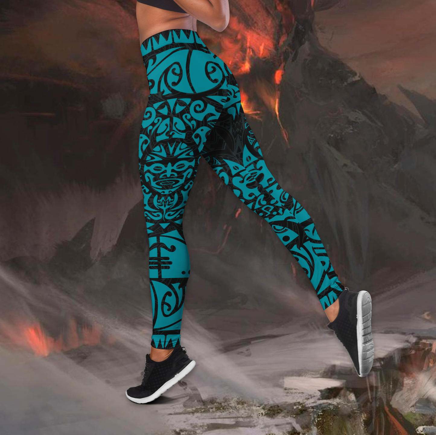 Maori tangaroa tank top & leggings outfit for women HHT20072001