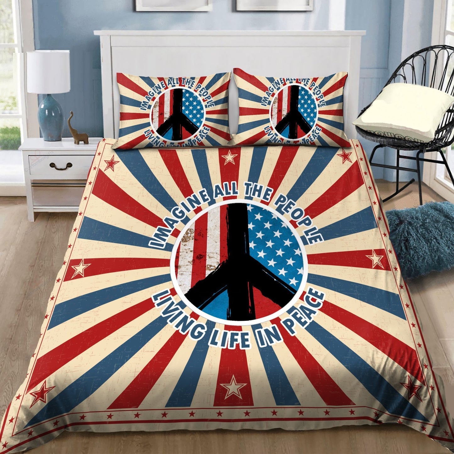 Hippie Loving For Peace Bedding Set