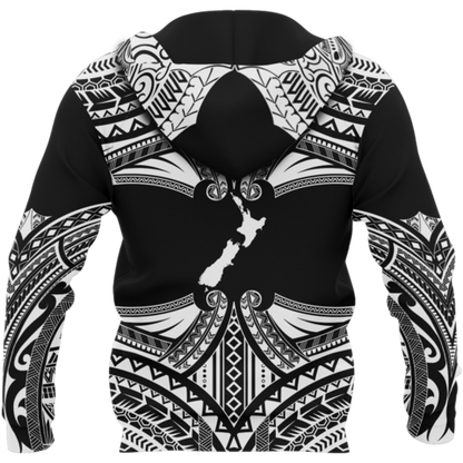 New Zealand - Wairua Aotearoa Pullover Hoodie (Black) A0 - Amaze Style™-Apparel