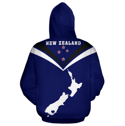 New Zealand Map All Over Print Hoodie JT6 - Amaze Style™-Apparel