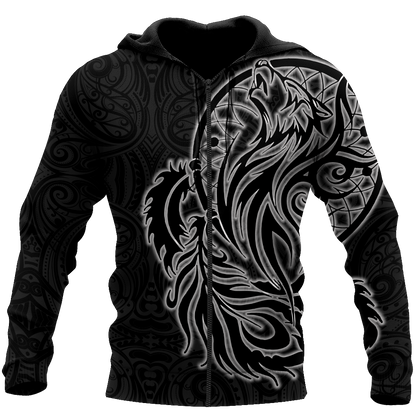 Maori dream catcher wolf tattoo 3d all over printed shirt and short for man and women HHT17072002