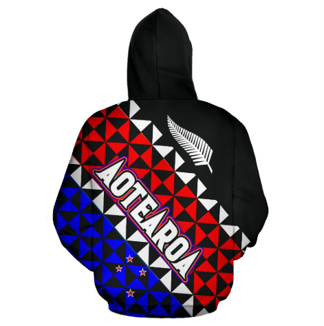 Aotearoa - New Zealand Hoodie Silver Fern & Flag Color - Amaze Style™-Apparel