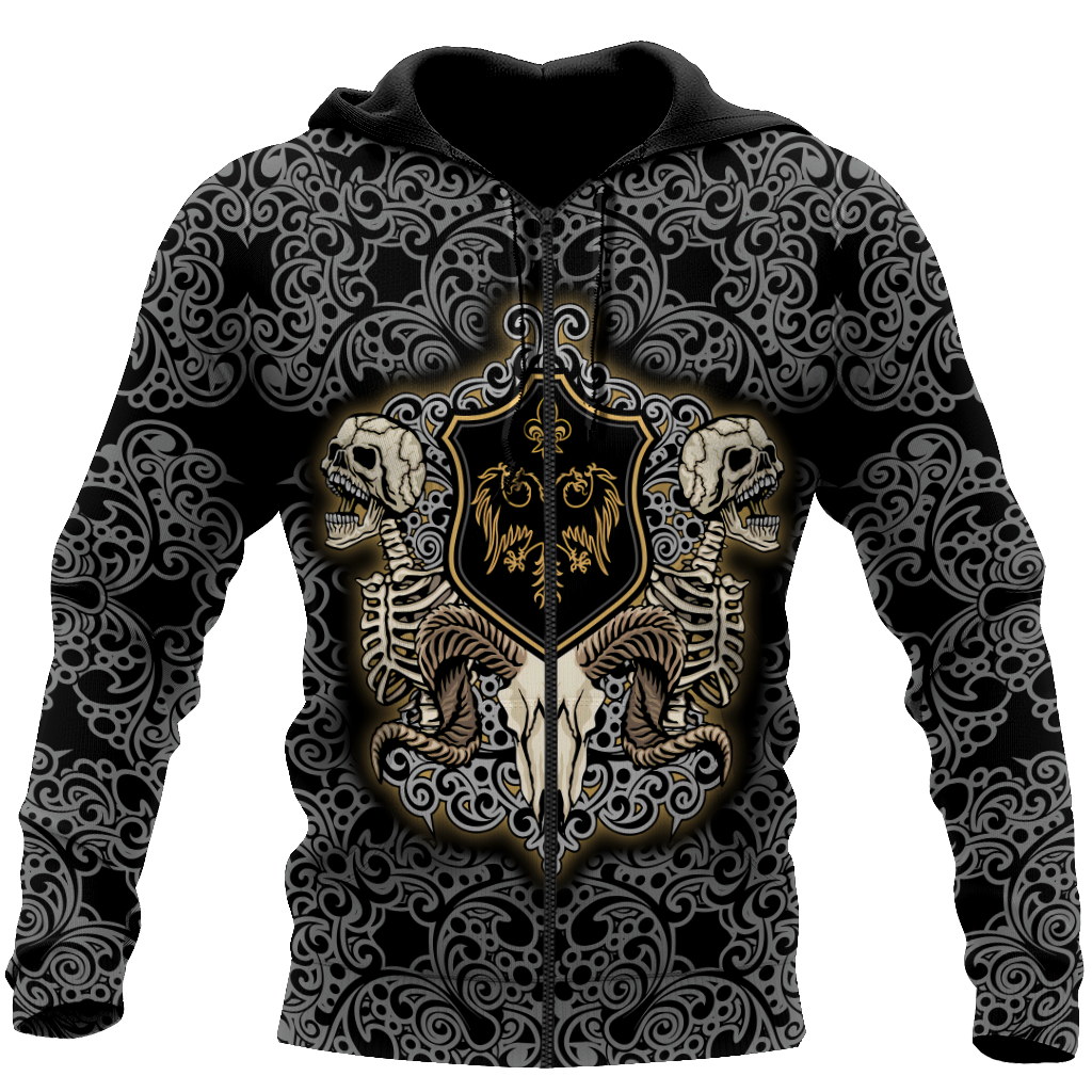 Gothic sign with skull and skeleton 3D all over printed for men and women HHT14082004