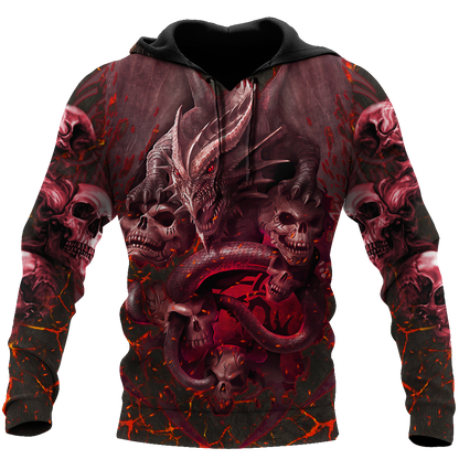 Amazing Skull Dragon All Over Printed Hoodie For Men And Women MEI