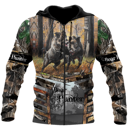 Personalized Name Great Boar Hunting Camo 3D All Over Printed Shirts