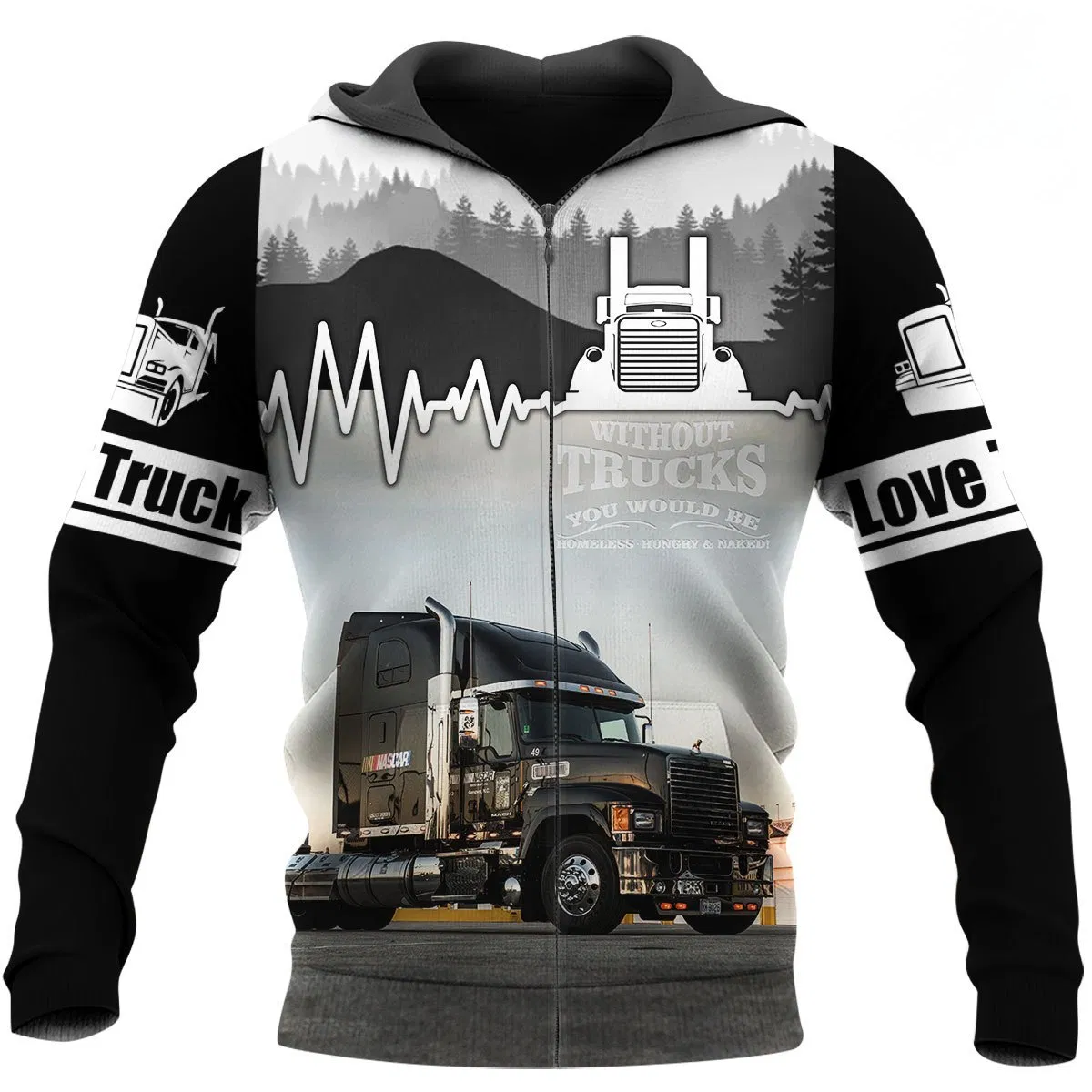 LOVE TRUCK 3D ALL OVER PRINTED SHIRTS AND SHORT FOR MAN AND WOMEN PL12032010 - Amaze Style™-Apparel