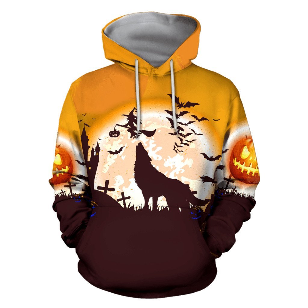 Halloween Wolf 3D All Over Printed Unisex Shirts
