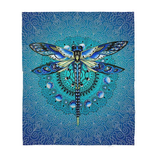 Custom Blanket Mandala Dragonfly Sherpa Blanket TQH
