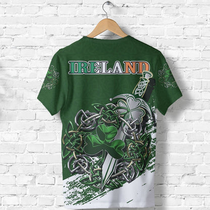 Ireland - Celtic Shamrock & Sword Pullover Hoodie PL - Amaze Style™-Apparel