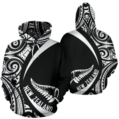 New Zealand Maori Pattern Hoodie - Circle Style - White HC - Amaze Style™-Apparel