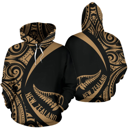 New Zealand Maori Hoodie - Circle Style - Gold HC - Amaze Style™-Apparel