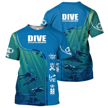 Scuba Diving 3D All Over Printed - Amaze Style™-ALL OVER PRINT HOODIES