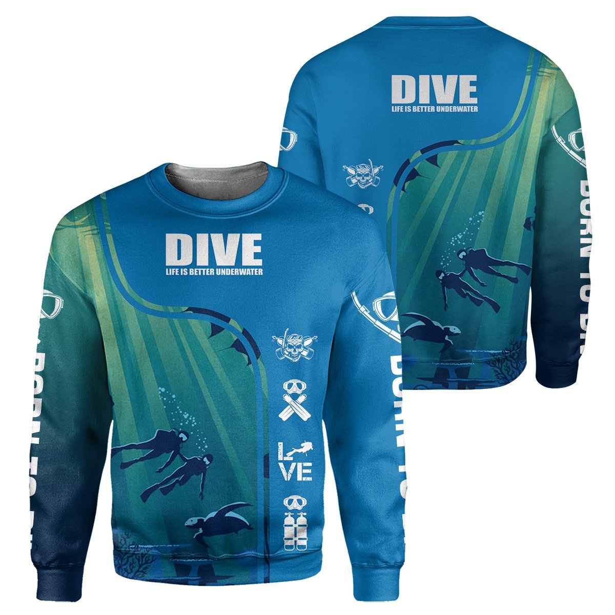 Scuba Diving 3D All Over Printed - Amaze Style™-ALL OVER PRINT HOODIES