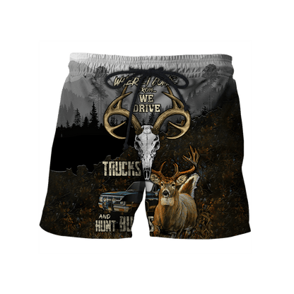 Hunting Bucks Driving Trucks 3D All Over Printed Shirts