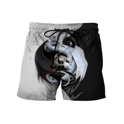 Black And White Dragon 3D Hoodie Shirt For Men And Women