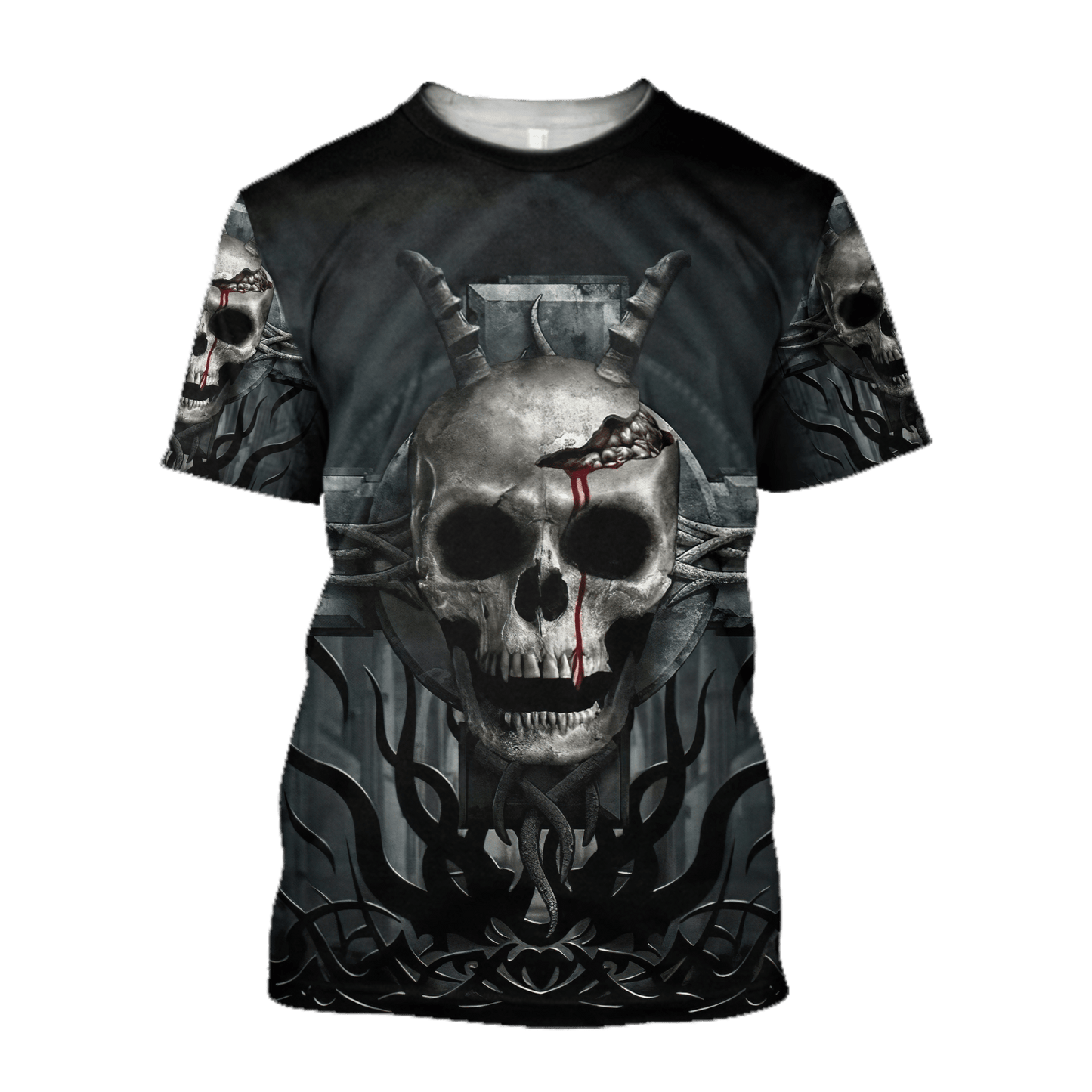 Premium Unisex Skull Cross All Over Printed Shirts  MEI