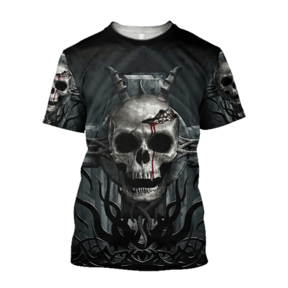 Premium Unisex Skull Cross All Over Printed Shirts  MEI