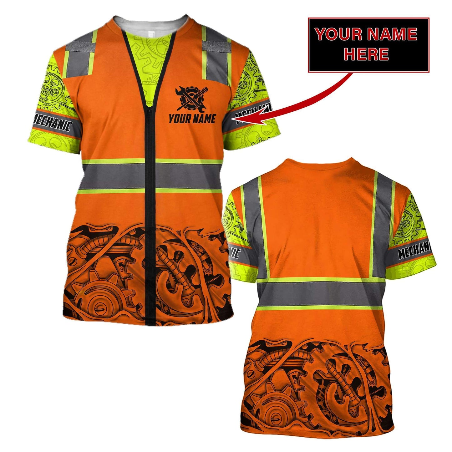 Personalized Mechanic Safety 3D All Over Printed Hoodie For Men and Women TN
