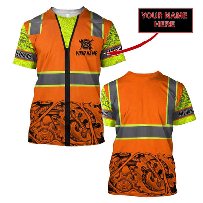 Personalized Mechanic Safety 3D All Over Printed Hoodie For Men and Women TN