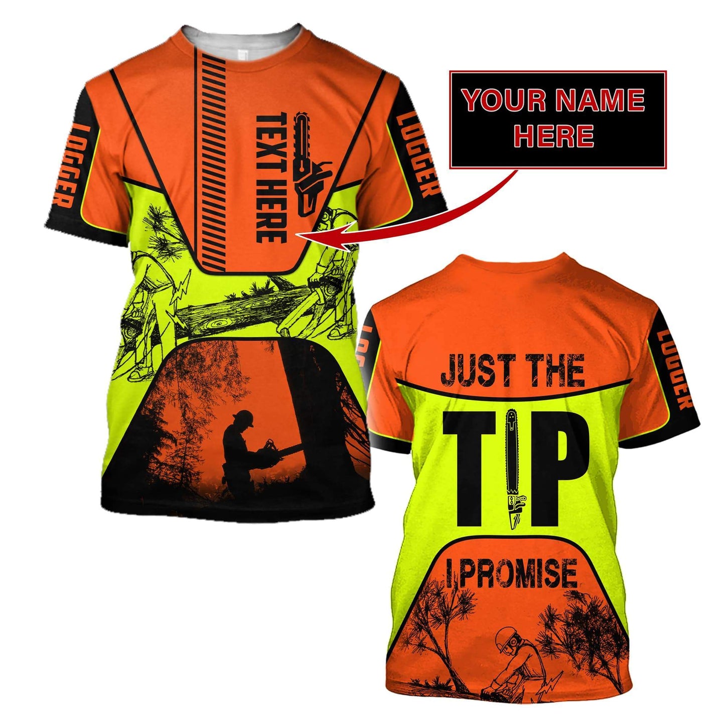 Premium Chainsaw Logger Custom Name Unisex Shirts