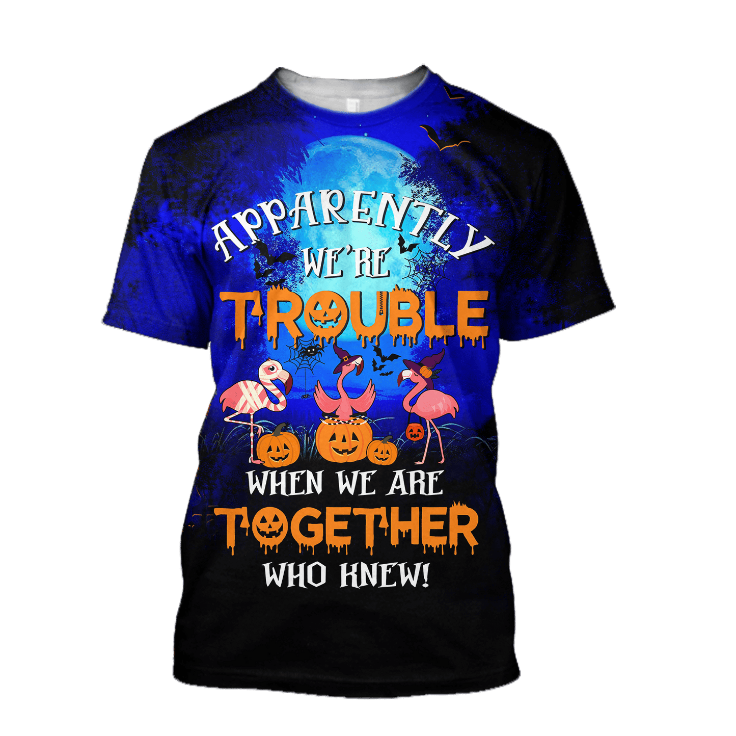 Unisex All Over Printed Halloween Flamingo Shirts MEI