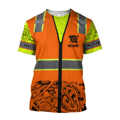 Mechanic 3D All Over Printed Hoodie For Men and Women TN