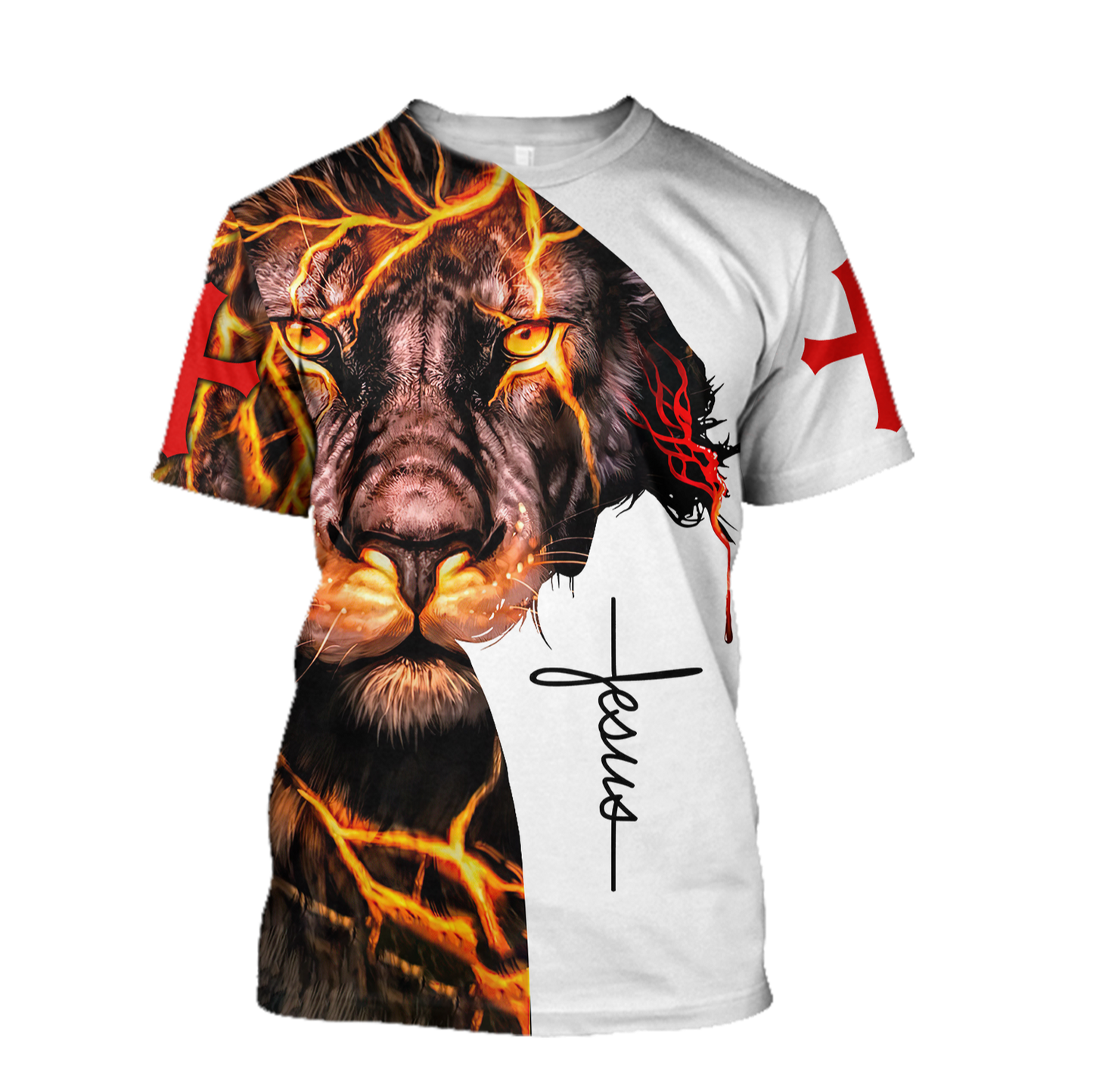 Faith in God Lightning Lion - Christian - 3D All Over Printed Style for Men and Women
