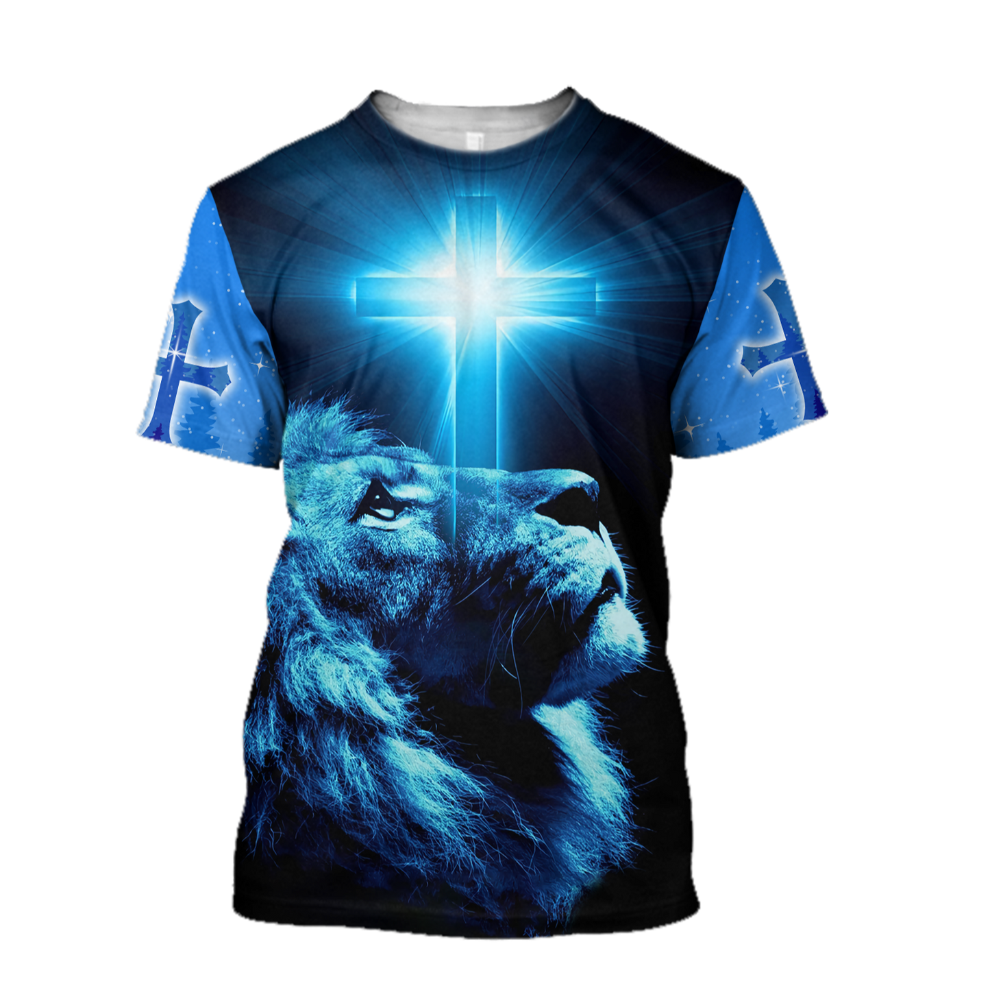 God and Lion Blue Cross - Christian - 3D All Over Printed Style for Men and Women
