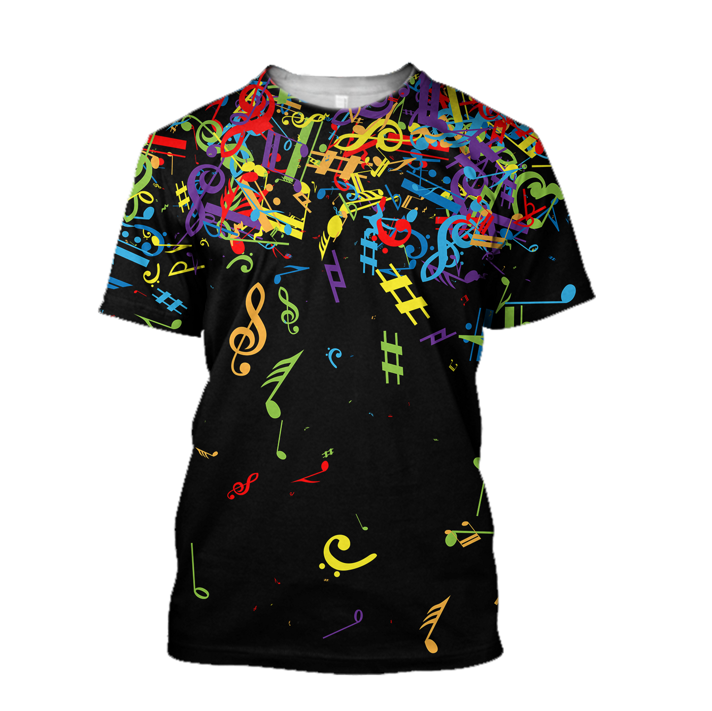 Colorful Music Notes 3D All Over Printes