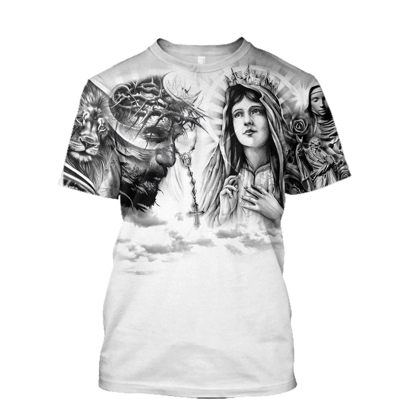 Jesus Christ and Maria Tattoo 3D Printed Hoodie, T-Shirt for Men and Women