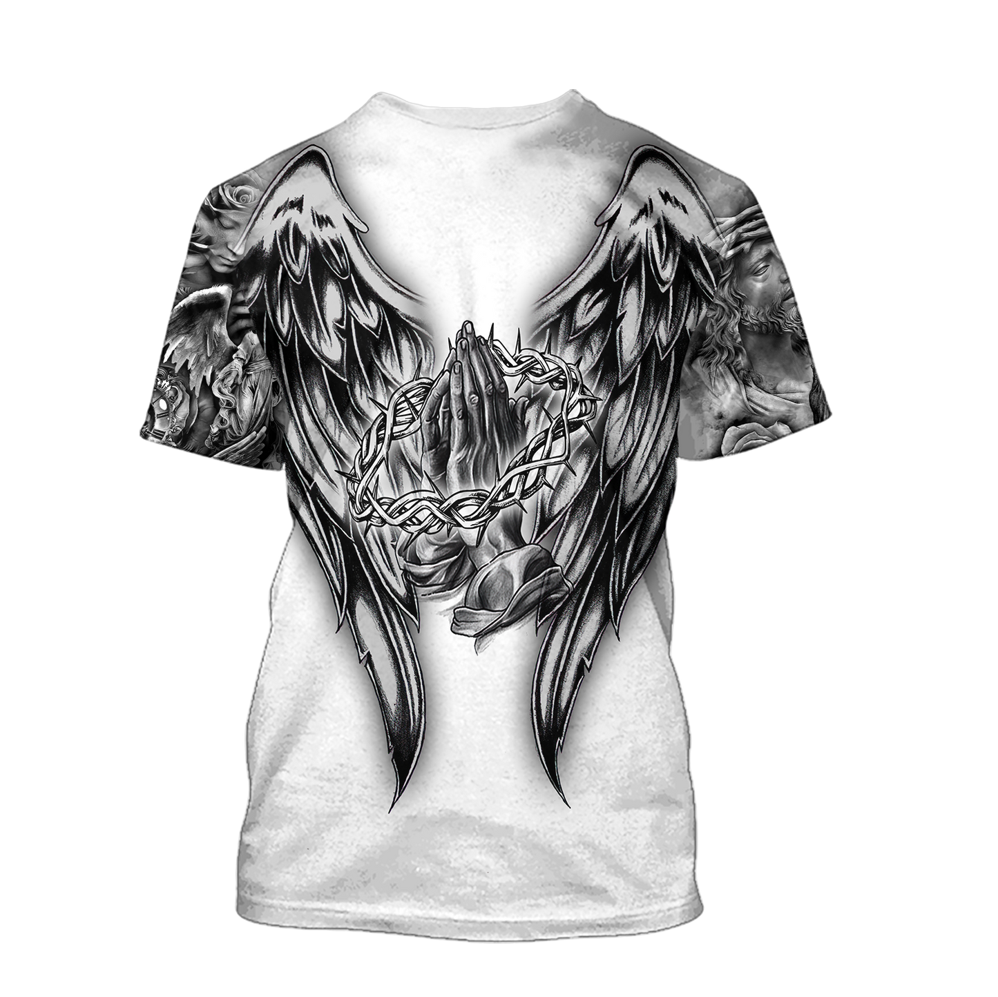 Jesus Christ Cross and Wings 3D Printed T-Shirt for Men and Women