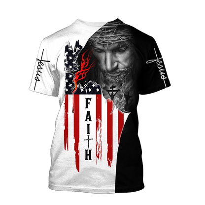 Jesus American Faith 3D All Over Printed Shirts For Men and Women