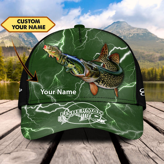 Custom Name Fishing hat Big eats 3D design print Cap