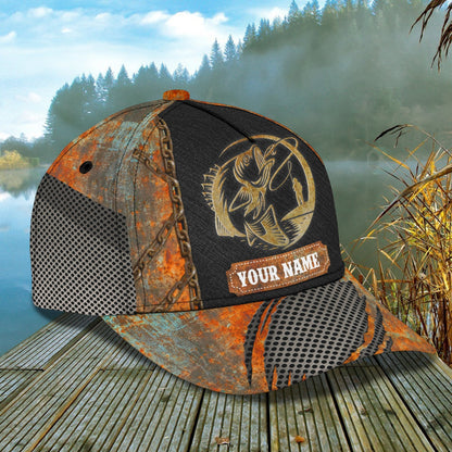 Custom Name Bass Fishing hat Restro 3D design print Cap