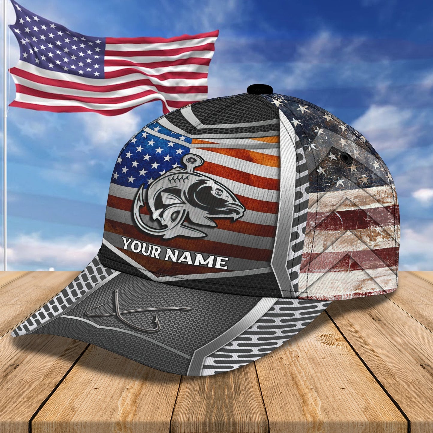 Custom Name Carp Fishing hat 3D design print Cap