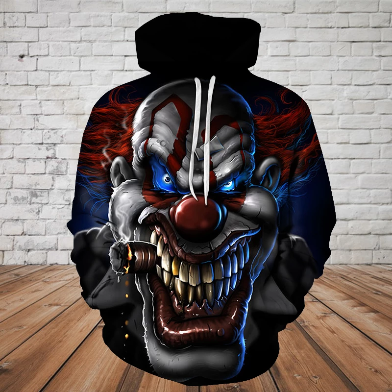 SKULL 3D HOODIE - EVIL CLOWN  PL303 - Amaze Style™-Apparel