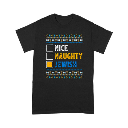 Jewish Naughty Nice Hanukkah T-shirt MEI