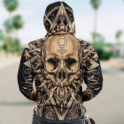 SKULL 3D ZIP HOODIE PL314 - Amaze Style™-Apparel